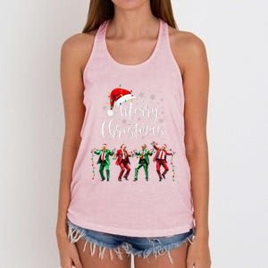 Funny Trump Dance Santa Claus Merry Christmas Xmas Pajamas Women's Knotted Racerback Tank