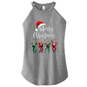 Funny Trump Dance Santa Claus Merry Christmas Xmas Pajamas Women's Perfect Tri Rocker Tank