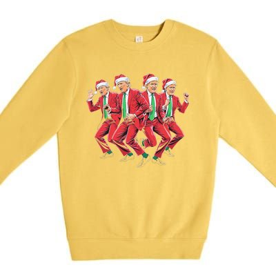 Funny Trump Dance Santa Claus Christmas Xmas Pajamas Holiday Premium Crewneck Sweatshirt