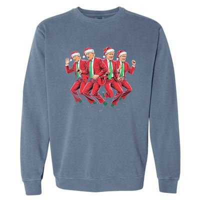 Funny Trump Dance Santa Claus Christmas Xmas Pajamas Holiday Garment-Dyed Sweatshirt