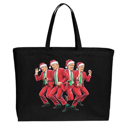 Funny Trump Dance Santa Claus Christmas Xmas Pajamas Holiday Cotton Canvas Jumbo Tote