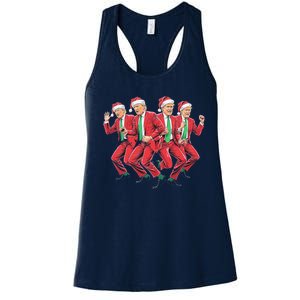 Funny Trump Dance Santa Claus Christmas Xmas Pajamas Holiday Women's Racerback Tank