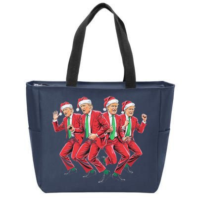 Funny Trump Dance Santa Claus Christmas Xmas Pajamas Holiday Zip Tote Bag