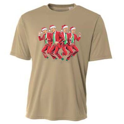 Funny Trump Dance Santa Claus Christmas Xmas Pajamas Holiday Cooling Performance Crew T-Shirt