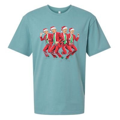 Funny Trump Dance Santa Claus Christmas Xmas Pajamas Holiday Sueded Cloud Jersey T-Shirt