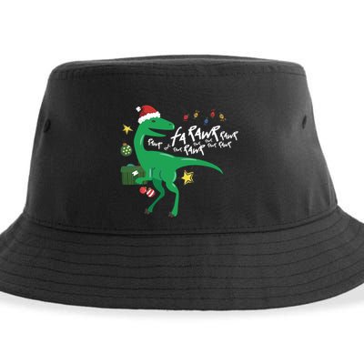 Funny Trex Dinosaur Ugly Christmas Fa Rawr Rawr Funny Gift Sustainable Bucket Hat