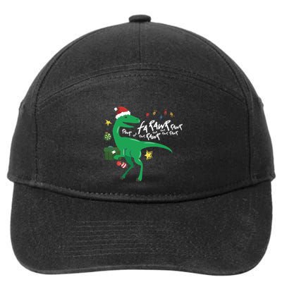 Funny Trex Dinosaur Ugly Christmas Fa Rawr Rawr Funny Gift 7-Panel Snapback Hat