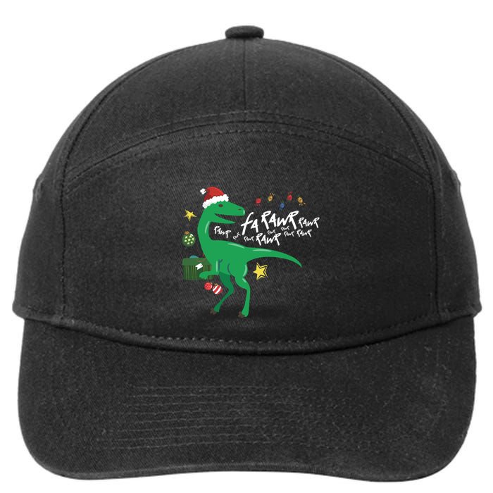Funny Trex Dinosaur Ugly Christmas Fa Rawr Rawr Funny Gift 7-Panel Snapback Hat