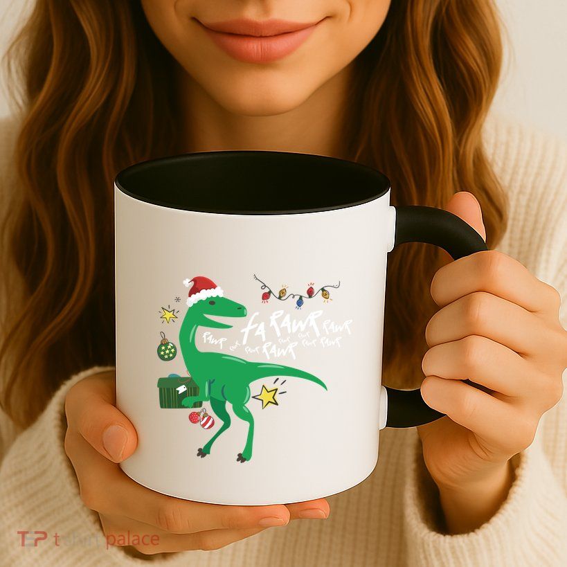Funny Trex Dinosaur Ugly Christmas Fa Rawr Rawr Funny Gift Mug