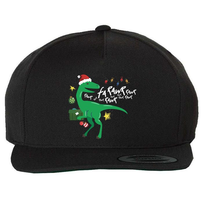 Funny Trex Dinosaur Ugly Christmas Fa Rawr Rawr Funny Gift Wool Snapback Cap