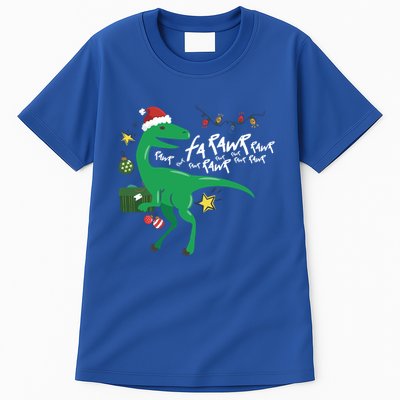 Funny Trex Dinosaur Ugly Christmas Fa Rawr Rawr Funny Gift Tall T-Shirt