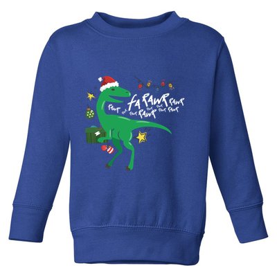 Funny Trex Dinosaur Ugly Christmas Fa Rawr Rawr Funny Gift Toddler Sweatshirt