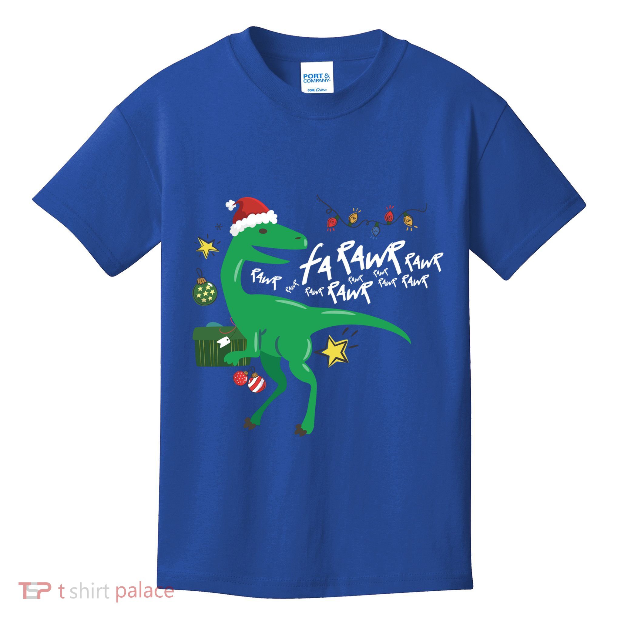 Funny Trex Dinosaur Ugly Christmas Fa Rawr Rawr Funny Gift Kids T-Shirt