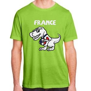 France Trex Dino French Flag Soccer Fan Adult ChromaSoft Performance T-Shirt