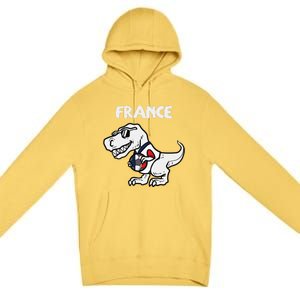 France Trex Dino French Flag Soccer Fan Premium Pullover Hoodie