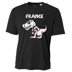 France Trex Dino French Flag Soccer Fan Cooling Performance Crew T-Shirt