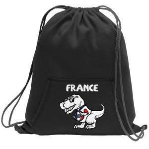 France Trex Dino French Flag Soccer Fan Sweatshirt Cinch Pack Bag