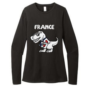 France Trex Dino French Flag Soccer Fan Womens CVC Long Sleeve Shirt