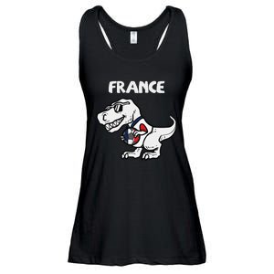 France Trex Dino French Flag Soccer Fan Ladies Essential Flowy Tank