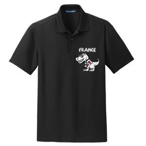 France Trex Dino French Flag Soccer Fan Dry Zone Grid Polo