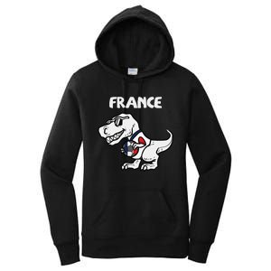 France Trex Dino French Flag Soccer Fan Women's Pullover Hoodie