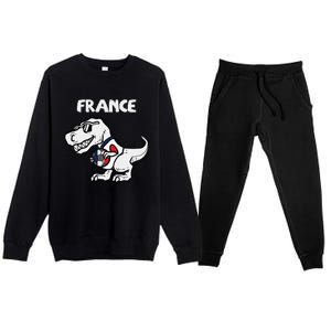 France Trex Dino French Flag Soccer Fan Premium Crewneck Sweatsuit Set