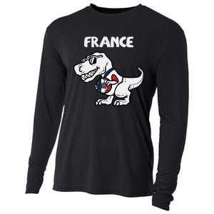 France Trex Dino French Flag Soccer Fan Cooling Performance Long Sleeve Crew