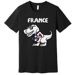 France Trex Dino French Flag Soccer Fan Premium T-Shirt