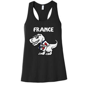 France Trex Dino French Flag Soccer Fan Women's Racerback Tank