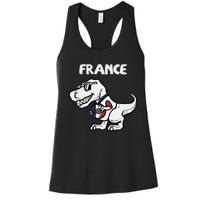 France Trex Dino French Flag Soccer Fan Women's Racerback Tank