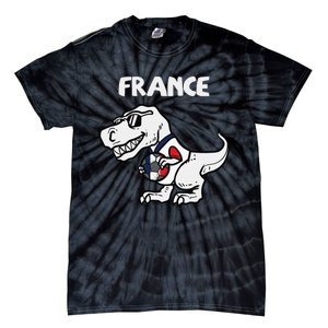 France Trex Dino French Flag Soccer Fan Tie-Dye T-Shirt