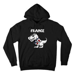 France Trex Dino French Flag Soccer Fan Tall Hoodie