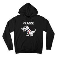 France Trex Dino French Flag Soccer Fan Tall Hoodie