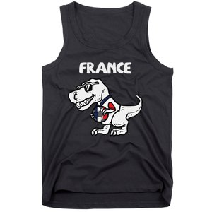 France Trex Dino French Flag Soccer Fan Tank Top