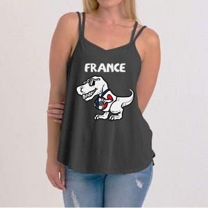 France Trex Dino French Flag Soccer Fan Women's Strappy Tank