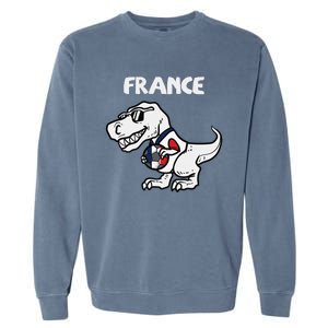 France Trex Dino French Flag Soccer Fan Garment-Dyed Sweatshirt