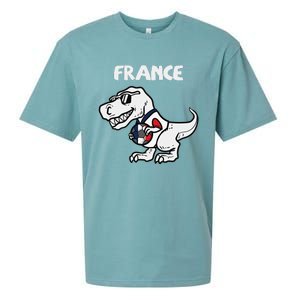 France Trex Dino French Flag Soccer Fan Sueded Cloud Jersey T-Shirt