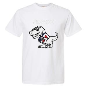 France Trex Dino French Flag Soccer Fan Garment-Dyed Heavyweight T-Shirt