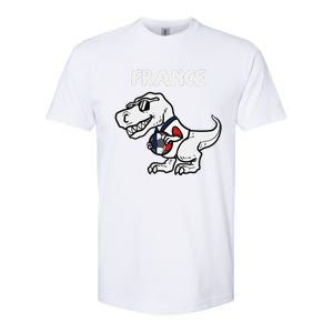 France Trex Dino French Flag Soccer Fan Softstyle CVC T-Shirt