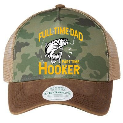 Full Time Dad Part Time Hooker Funny Fathers Day Fishing Legacy Tie Dye Trucker Hat