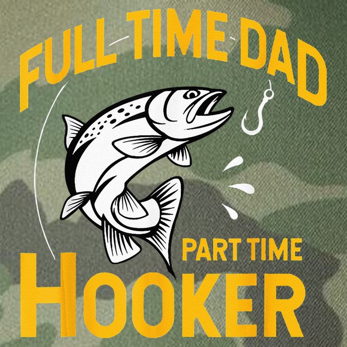 Full Time Dad Part Time Hooker Funny Fathers Day Fishing Legacy Tie Dye Trucker Hat