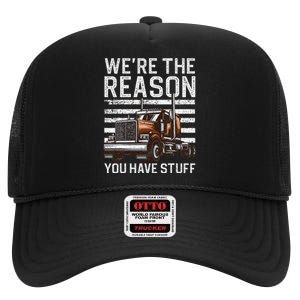 Funny Trucker Design For Wo Semi Truck Driver Lover High Crown Mesh Back Trucker Hat