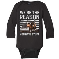 Funny Trucker Design For Wo Semi Truck Driver Lover Baby Long Sleeve Bodysuit