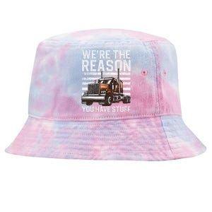 Funny Trucker Design For Wo Semi Truck Driver Lover Tie-Dyed Bucket Hat