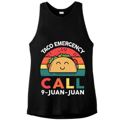 Funny Taco Emergency Call 9 Juan Juan Taco Tuesday Mexican Ladies PosiCharge Tri-Blend Wicking Tank