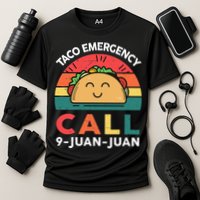Funny Taco Emergency Call 9 Juan Juan Taco Tuesday Mexican Performance Shirt
