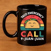Funny Taco Emergency Call 9 Juan Juan Taco Tuesday Mexican 11oz C Handle Ceramic Mug
