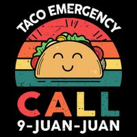 Funny Taco Emergency Call 9 Juan Juan Taco Tuesday Mexican Drawstring Bag