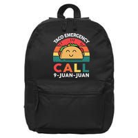 Funny Taco Emergency Call 9 Juan Juan Taco Tuesday Mexican 16 in Basic Backpack