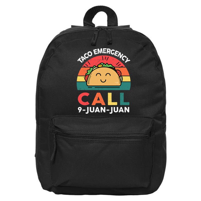 Funny Taco Emergency Call 9 Juan Juan Taco Tuesday Mexican 16 in Basic Backpack
